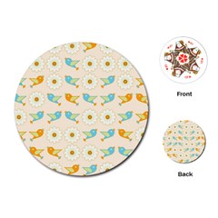 Birds And Daisies Playing Cards (Round) 