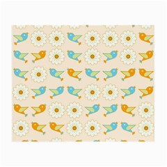 Birds And Daisies Small Glasses Cloth (2-side) by linceazul