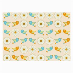 Birds And Daisies Large Glasses Cloth (2-Side)