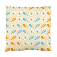 Birds And Daisies Standard Cushion Case (one Side) by linceazul