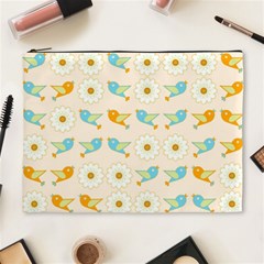 Birds And Daisies Cosmetic Bag (xl) by linceazul