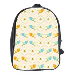 Birds And Daisies School Bags(Large) 