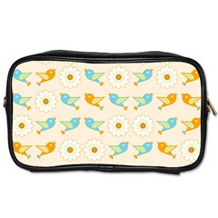 Birds And Daisies Toiletries Bags by linceazul