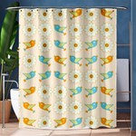 Birds And Daisies Shower Curtain 60  x 72  (Medium)  60 x72  Curtain