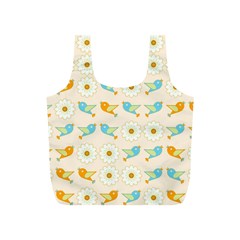 Birds And Daisies Full Print Recycle Bags (s)  by linceazul