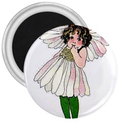 Daisy Vintage Flower Child Cute Funny Floral Little Girl 3  Magnets by yoursparklingshop