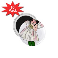 Daisy Vintage Flower Child Cute Funny Floral Little Girl 1 75  Magnets (10 Pack)  by yoursparklingshop