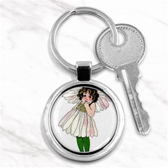 Daisy Vintage Flower Child Cute Funny Floral Little Girl Key Chains (round)  by yoursparklingshop