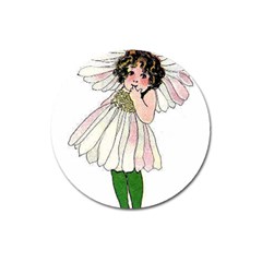 Daisy Vintage Flower Child Cute Funny Floral Little Girl Magnet 3  (round) by yoursparklingshop