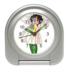 Daisy Vintage Flower Child Cute Funny Floral Little Girl Travel Alarm Clocks by yoursparklingshop