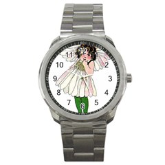 Daisy Vintage Flower Child Cute Funny Floral Little Girl Sport Metal Watch by yoursparklingshop