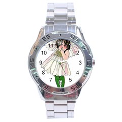 Daisy Vintage Flower Child Cute Funny Floral Little Girl Stainless Steel Analogue Watch by yoursparklingshop