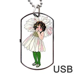 Daisy Vintage Flower Child Cute Funny Floral Little Girl Dog Tag Usb Flash (one Side) by yoursparklingshop