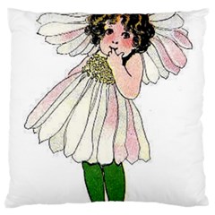 Daisy Vintage Flower Child Cute Funny Floral Little Girl Large Cushion Case (two Sides) by yoursparklingshop