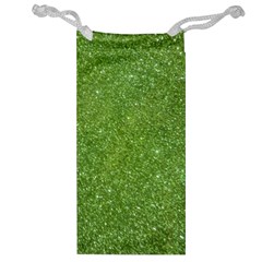 Green Glitter Abstract Texture Jewelry Bag by dflcprints