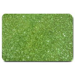 Green Glitter Abstract Texture Large Doormat  by dflcprints