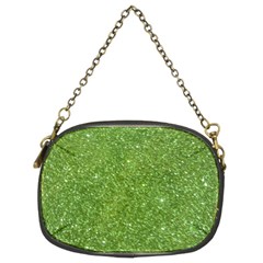 Green Glitter Abstract Texture Chain Purses (two Sides)  by dflcprints