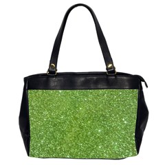 Green Glitter Abstract Texture Office Handbags (2 Sides)  by dflcprints