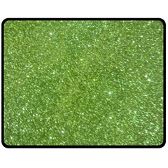 Green Glitter Abstract Texture Fleece Blanket (medium)  by dflcprints