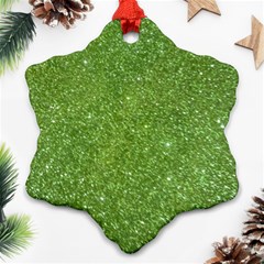 Green Glitter Abstract Texture Ornament (snowflake) by dflcprints