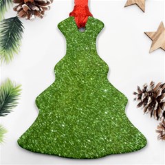 Green Glitter Abstract Texture Christmas Tree Ornament (two Sides)