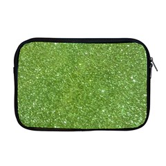 Green Glitter Abstract Texture Apple Macbook Pro 17  Zipper Case by dflcprints