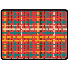 Colorful Line Segments Fleece Blanket (large)  by linceazul