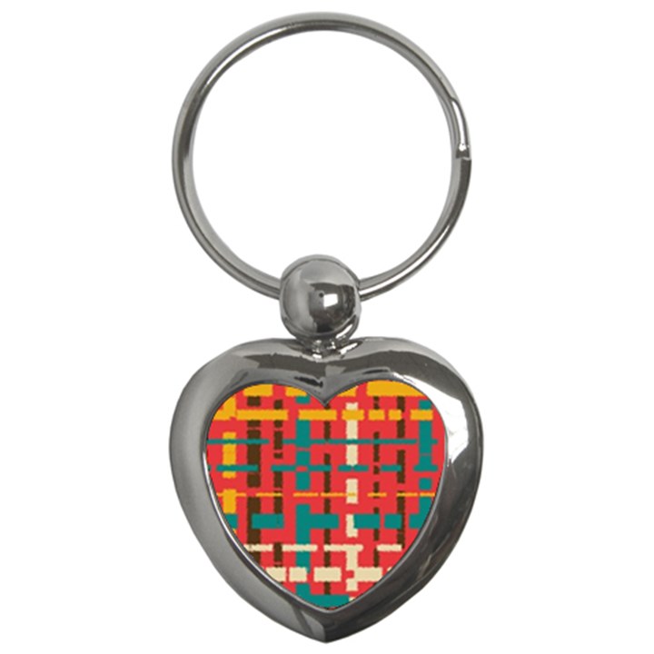 Colorful Line Segments Key Chains (Heart) 