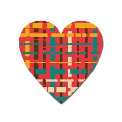 Colorful Line Segments Heart Magnet by linceazul