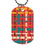 Colorful Line Segments Dog Tag (Two Sides) Front