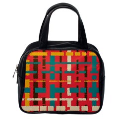 Colorful Line Segments Classic Handbags (one Side) by linceazul