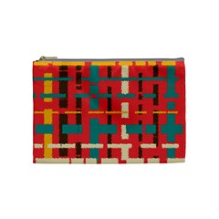 Colorful Line Segments Cosmetic Bag (medium)  by linceazul