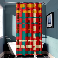 Colorful Line Segments Shower Curtain 36  X 72  (stall)  by linceazul