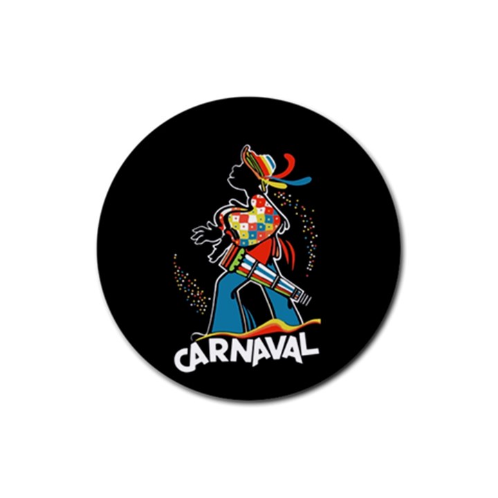 Carnaval  Rubber Round Coaster (4 pack) 