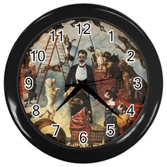 Dog circus Wall Clocks (Black)