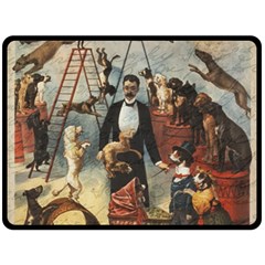 Dog circus Fleece Blanket (Large) 