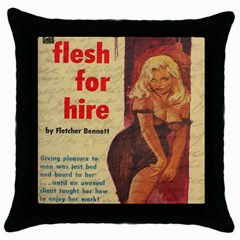 Vintage Girl Throw Pillow Case (black) by Valentinaart