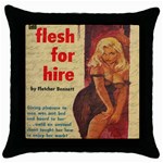 Vintage girl Throw Pillow Case (Black) Front