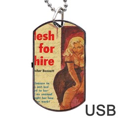 Vintage Girl Dog Tag Usb Flash (two Sides) by Valentinaart