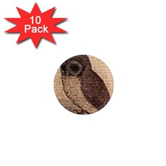 Vintage Owl 1  Mini Magnet (10 Pack)  by Valentinaart