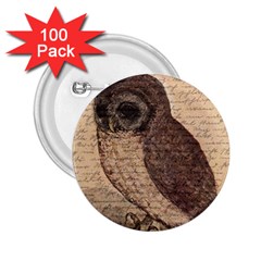 Vintage Owl 2 25  Buttons (100 Pack)  by Valentinaart