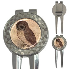 Vintage Owl 3-in-1 Golf Divots by Valentinaart