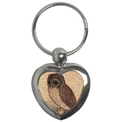 Vintage Owl Key Chains (heart)  by Valentinaart