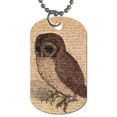 Vintage Owl Dog Tag (one Side) by Valentinaart