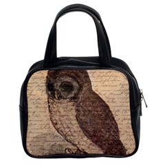 Vintage Owl Classic Handbags (2 Sides) by Valentinaart