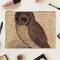 Vintage Owl Cosmetic Bag (xl) by Valentinaart