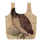 Vintage owl Full Print Recycle Bags (L)  Front