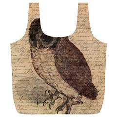 Vintage Owl Full Print Recycle Bags (l)  by Valentinaart