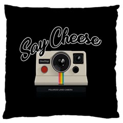 Say Cheese Large Flano Cushion Case (two Sides) by Valentinaart