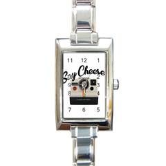 Say Cheese Rectangle Italian Charm Watch by Valentinaart